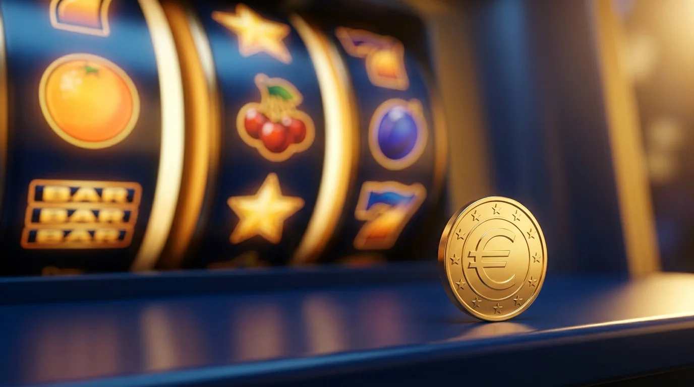 Symbolische Darstellung beliebter Jackpot-Slots mit leuchtenden Walzen und einem Münzsymbol