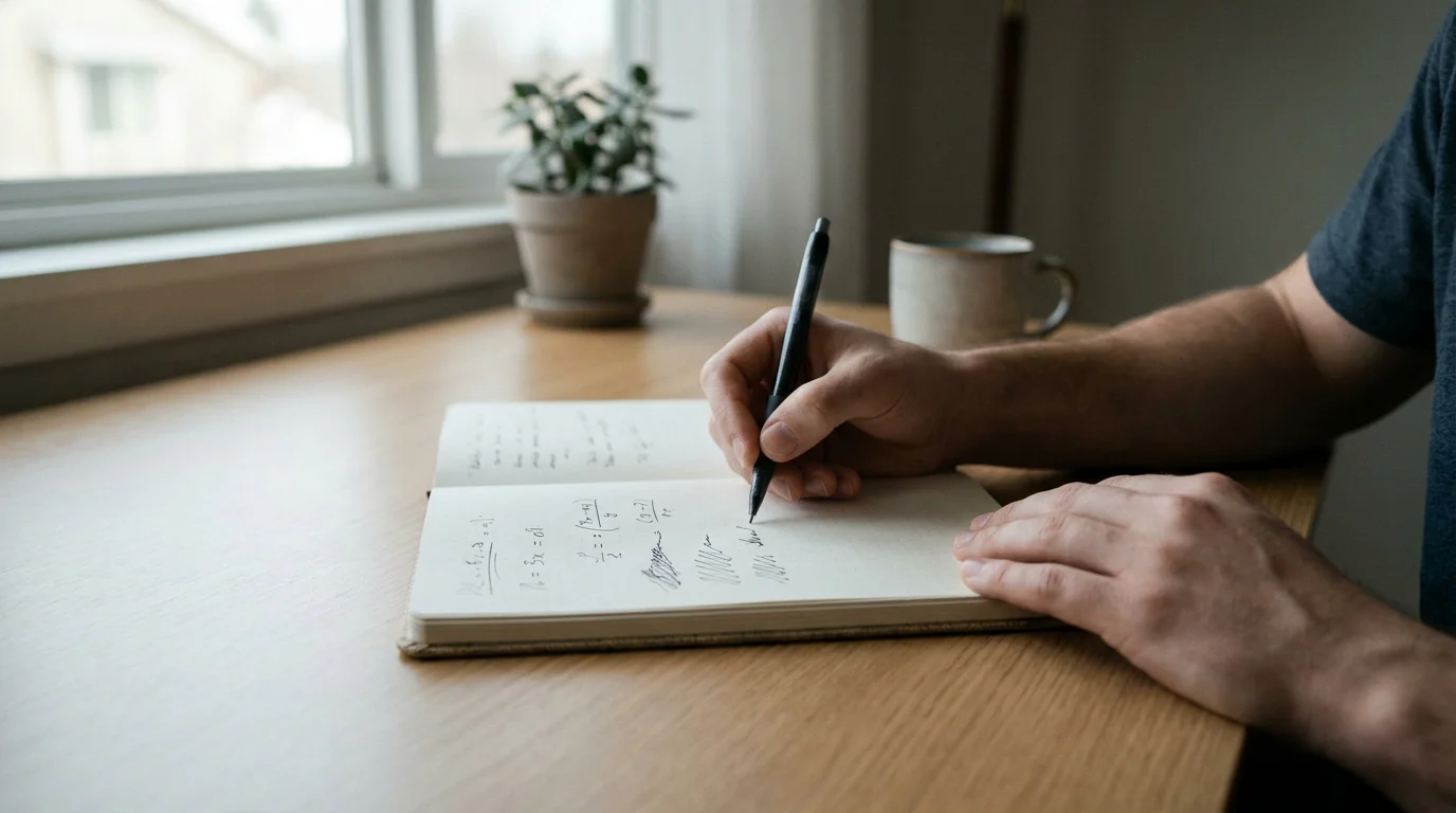Umsatzbedingungen beim Casino-Bonus: handschriftliche Berechnung im Notizbuch