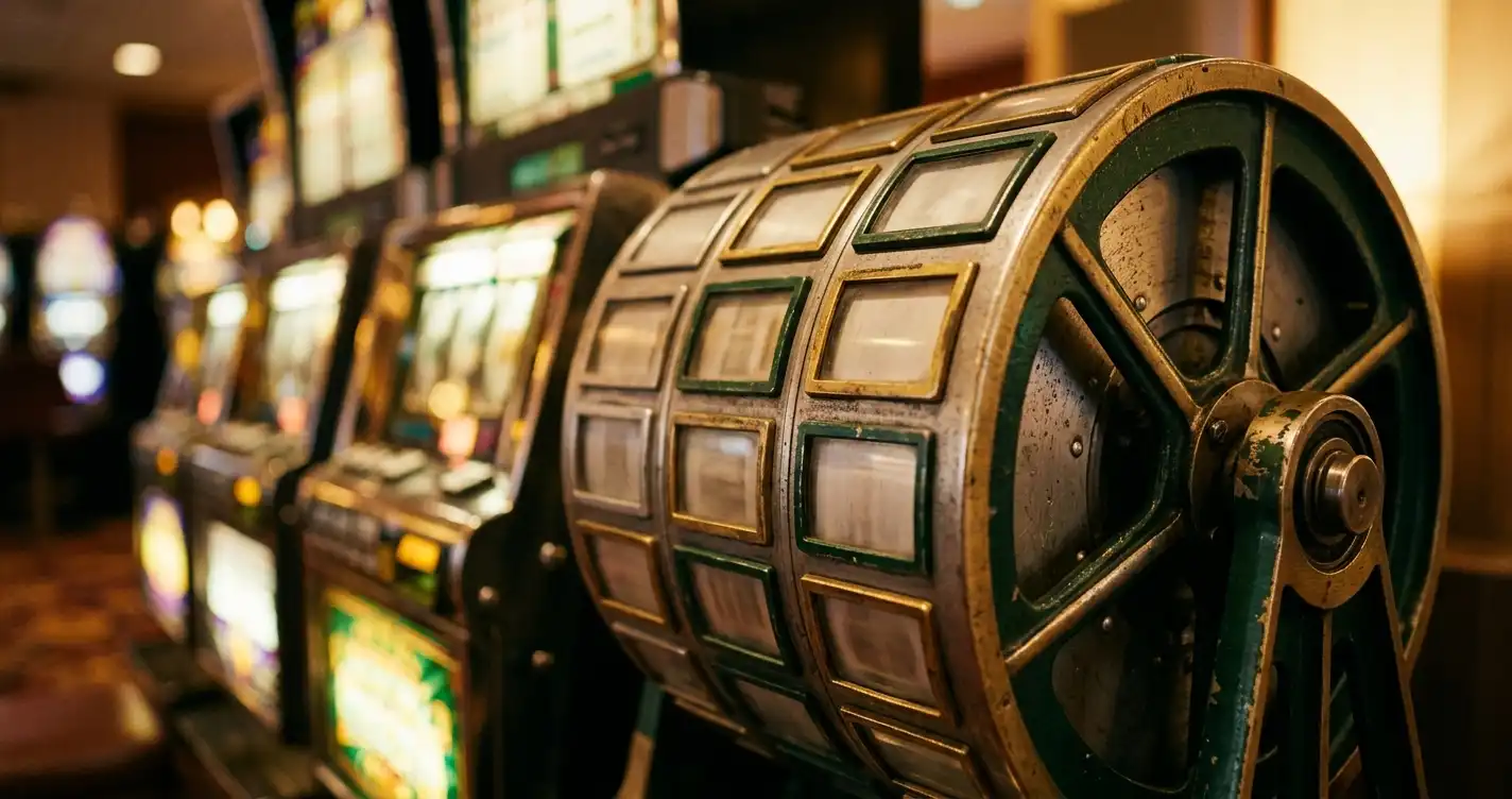 Nahaufnahme eines Spielautomaten-Bildschirms mit gestaffelten Freispiel-Anzeigen
