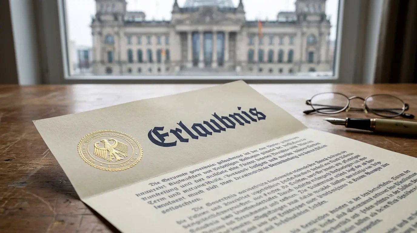 Offizielles Behördendokument mit Stempel — GGL-Erlaubnis für legale Online Casinos in Deutschland