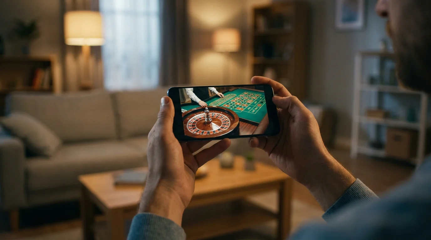 Live-Roulette auf dem Smartphone im Querformat