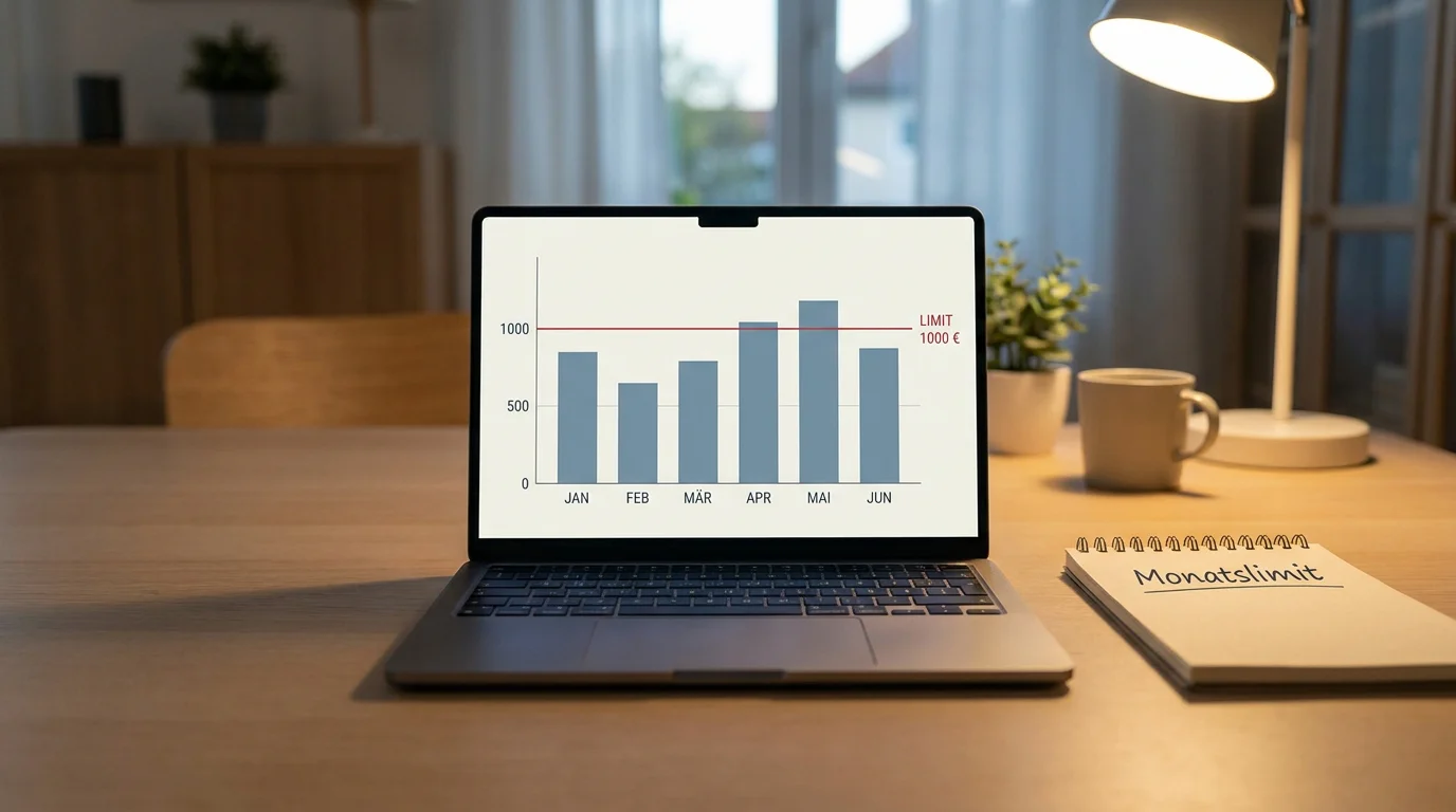 LUGAS-Limitdatenbank Konzept auf Laptop-Bildschirm mit Balkendiagramm