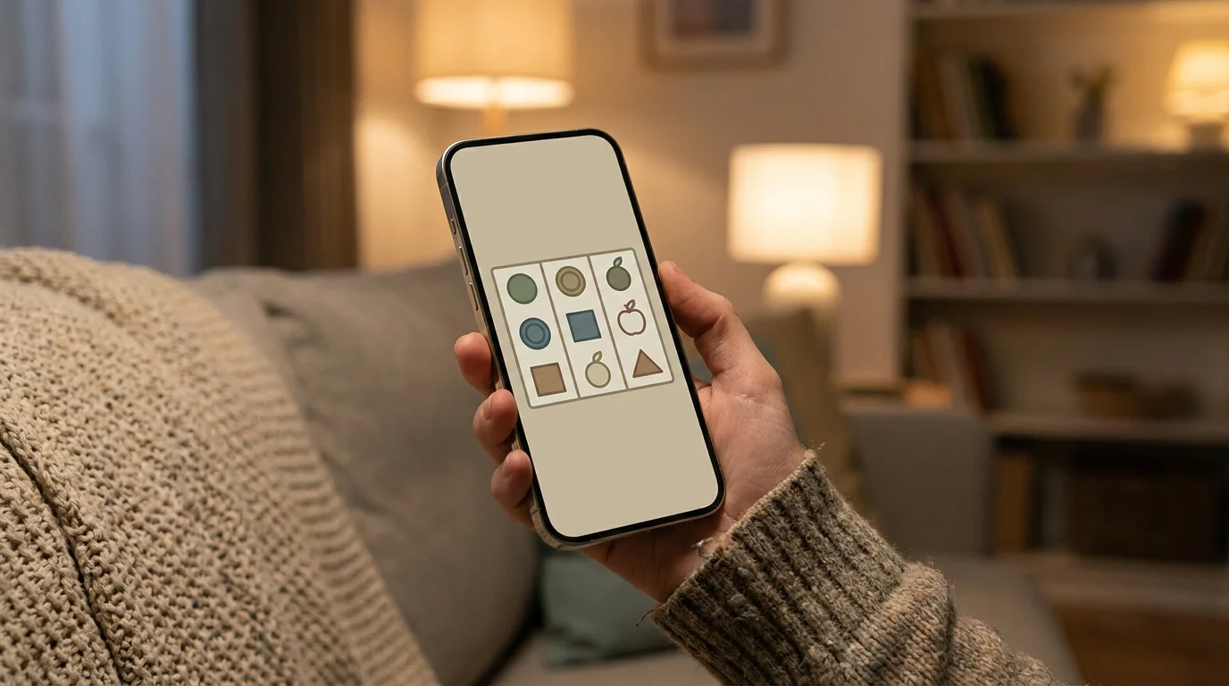 Hand hält Smartphone mit geöffneter Casino-App für mobiles Echtgeld-Spiel