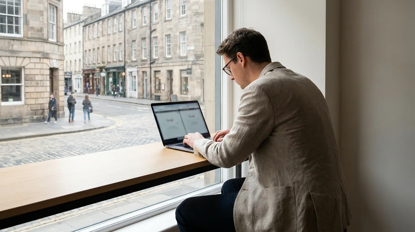 Online-Casino-Angebote im Vergleich: Recherche am Laptop