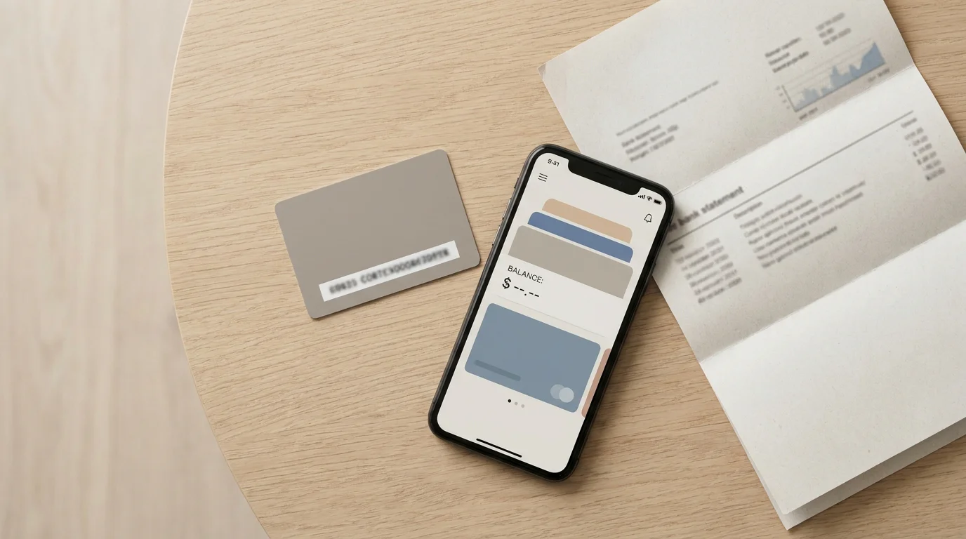 Zahlungsmittel im Überblick: Paysafecard-Gutschein, Krypto-Wallet auf Smartphone und Bankauszug